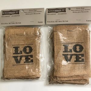 PARTY FAVOR BAGS - BURLAP TREAT BAGS X 2 PACKS